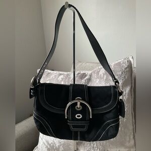 Coach 10296 SMALL Vintage Soho Black Signature C Canvas Shoulder/Tote Bag Purse